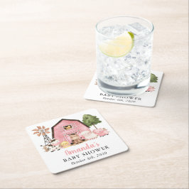 Farm Animals, Cute Animals, Pink Barn, Baby Shower Rechteckiger Pappuntersetzer