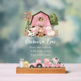 Farm Animals, Cute Animals, Pink Barn, Momosa Bar Acrylschild