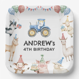 Farm Animals Kids Birthday Party Paper Plates Pappteller