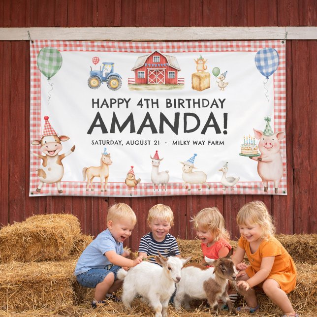 Farm Animals Kids Birthday Vinyl Outdoor Banner (Von Creator hochgeladen)