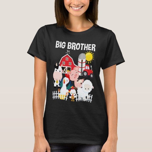 Farm Animals Little Farmer Big Brother T-Shirt (Vorderseite)