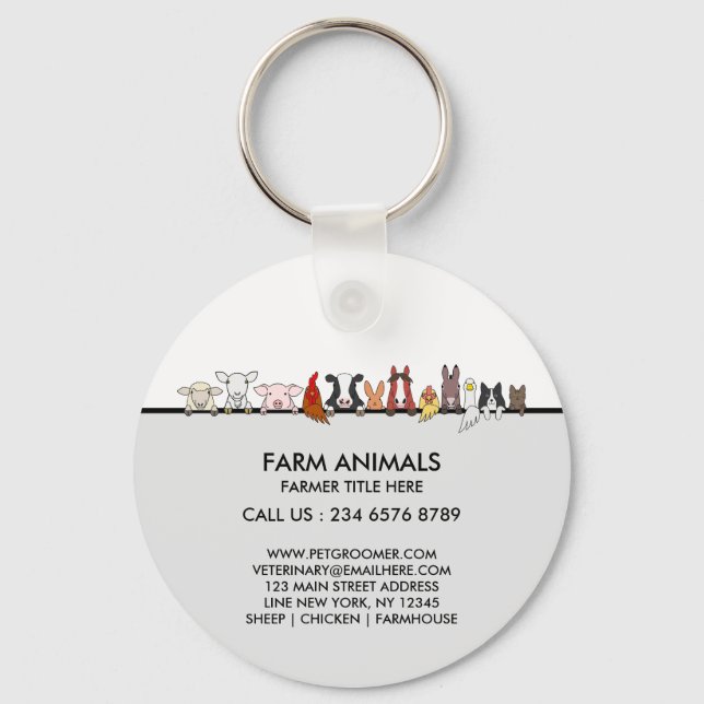 Farm Animals Sheep Chicken Cow brand gift Schlüsselanhänger (Vorderseite)