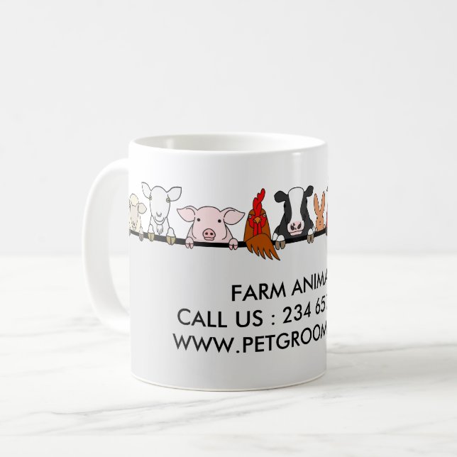 Farm Animals Sheep Chicken Cow customer Kaffeetasse (Vorderseite Links)