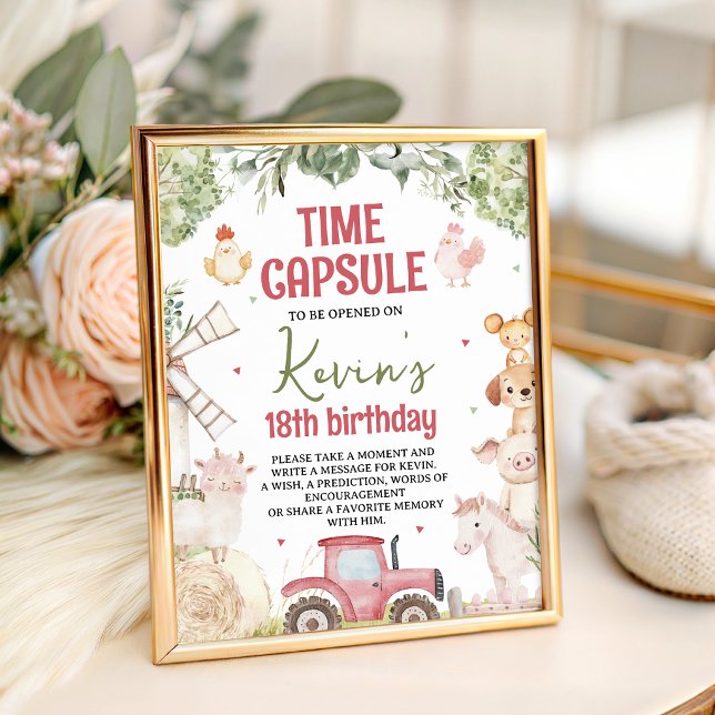 Farm Animals Time Capsule Table Sign Sockelschild (Von Creator hochgeladen)