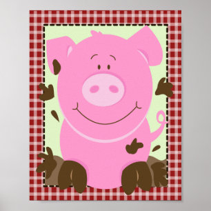 FARM BABIES PIG 8x10 BABY KINDERZIMMER ROOM DRUCK Poster