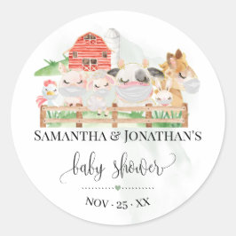 Farm Baby animal baby Dusche Woodland Animal Bevor Runder Aufkleber