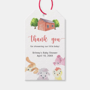 Farm-Baby-Party - danke Geschenkanhänger