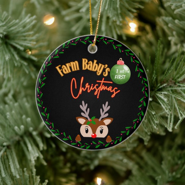 Farm Baby's First Christmas Ornament (Baum)