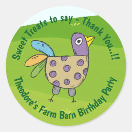 Farm Barn Birthday Party Runder Aufkleber