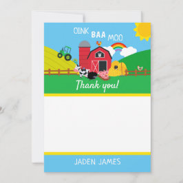 Farm Barnyard Animal Geburtstag Vielen Dank Dankeskarte