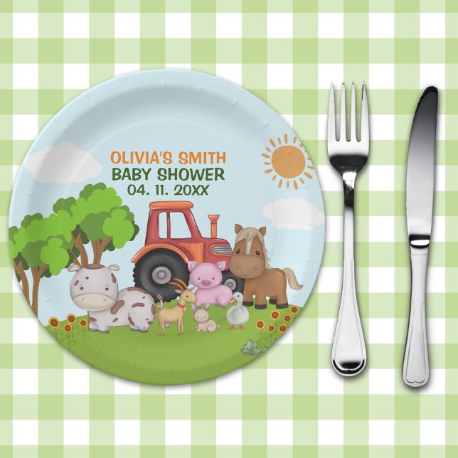 Farm Barnyard Baby Shower Pappteller (Von Creator hochgeladen)