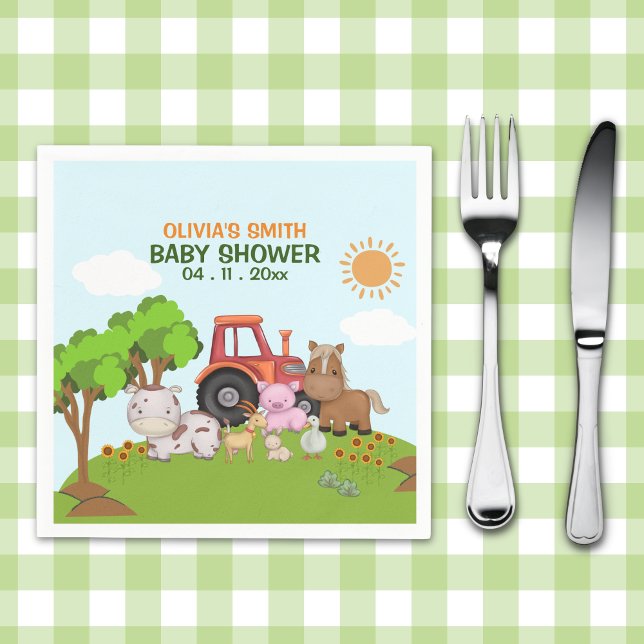 Farm Barnyard Baby Shower Serviette (Von Creator hochgeladen)