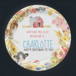 Farm Barnyard Tier Geburtstag Pappteller<br><div class="desc">Auf der Farm Collection Baa,  Moo,  Cluck und Oink zum Geburtstag glücklich zu Ihnen!! Personalisiert mit dem Namen Features alle Barnyard Freunde Kuh,  Pferd,  Schafe,  Der Hund,  Rooster,  Kuh und kleine Küken</div>