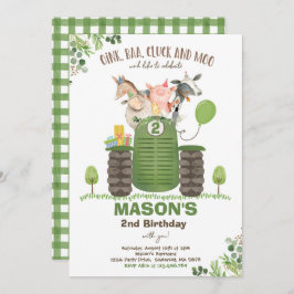 Farm Birthday Boy Old MacDonald Barnyard Party Einladung