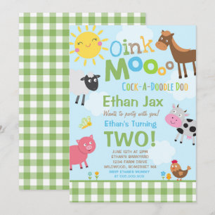 Farm Birthday Einladung Altes MacDonald Farm Party