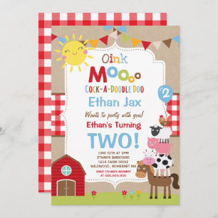 Farm Birthday Einladung Barnyard Geburtstagspartei