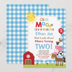 Farm Birthday Einladung Barnyard Geburtstagspartei
