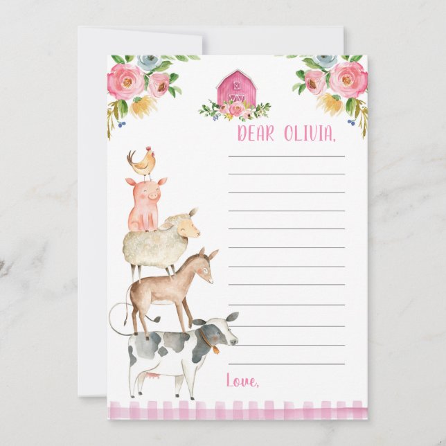 Farm Birthday Girl Barnyard Time Kapselkarte Karte (Vorderseite)