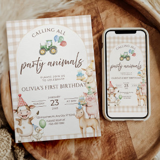 Farm Birthday Invitation Barnyard Party Invite Einladung