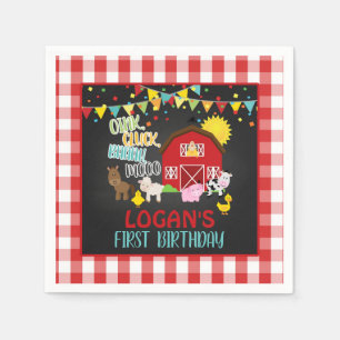 Farm Birthday Napkin Serviette