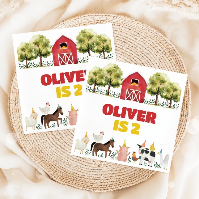 Farm Birthday Napkins Serviette (Von Creator hochgeladen)