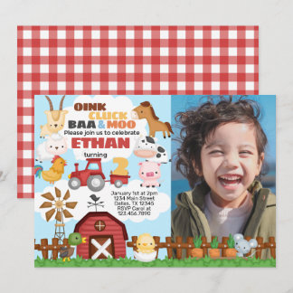 Farm Birthday Party Einladung