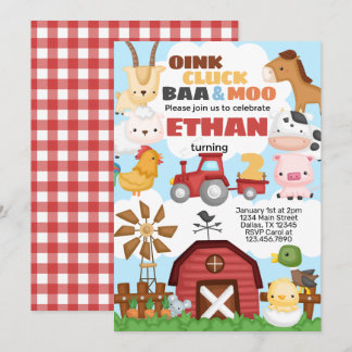 Farm Birthday Party Einladung
