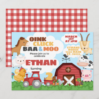 Farm Birthday Party Einladung