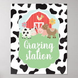 Farm Birthday Party Signatur Weidestation Lebensmi Poster