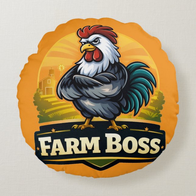 Farm boss roster  rundes kissen (Vorderseite)