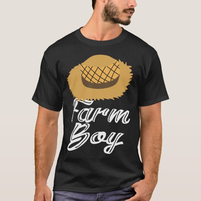 Farm Boy Farmer s Straw Hat Graphic T-Shirt (Vorderseite)