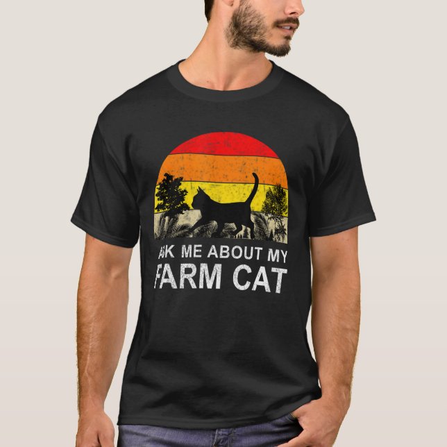 Farm Cat Bauer Garden Black Cat Pet Besitzer T-Shirt (Vorderseite)