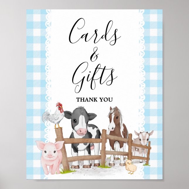 Farm Country Baby Shower Cards and Gifts Sign Poster (Vorne)