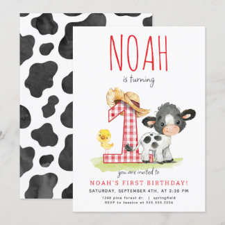 Farm Cow erste Einladung zum Geburtstag