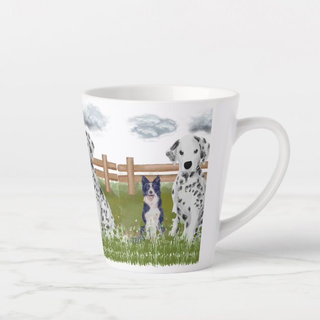 Farm Dog Duo Tasse – Rustikale Tierkunst (Rechts)