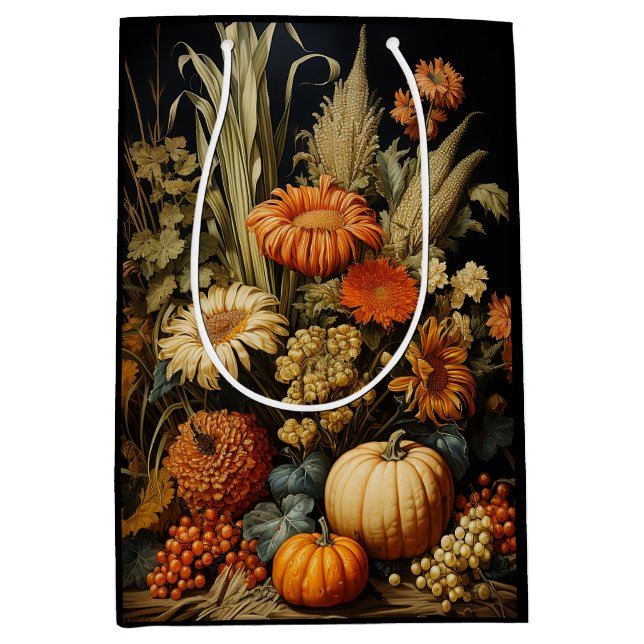 Farm Fall Autumn Pumpkin Mittlere Geschenktüte (Vorderseite)