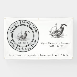 Farm Fresh Eggs Chicken Coop Rustic Country Farm Banner