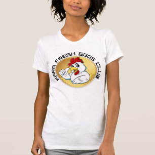 Farm Fresh Eggs Club Vintage Hühner-Design   Rostb T-Shirt