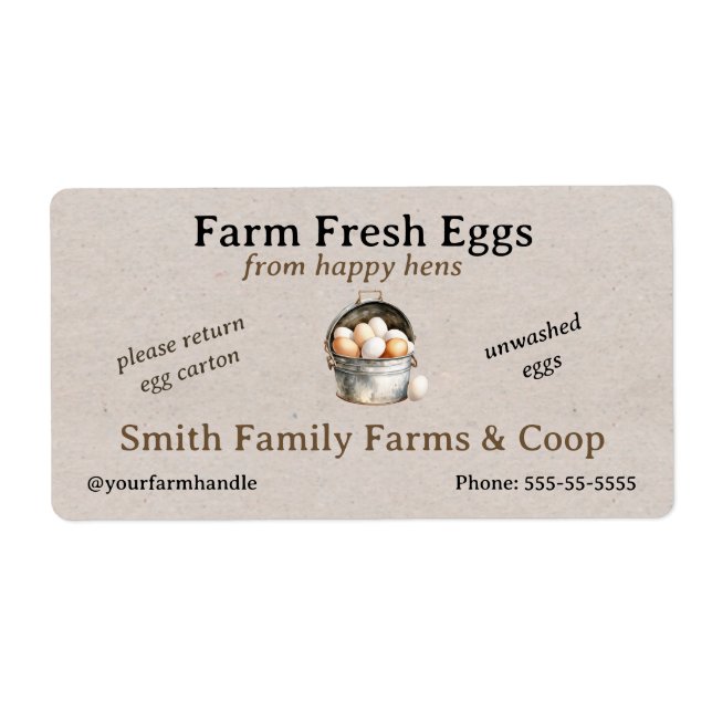 Farm Fresh Eggs Label | Egg Carton Stickers Custom (Vorne)