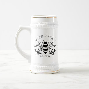 Farm Fresh Honey Bee Spring Sign-58219 Bierglas