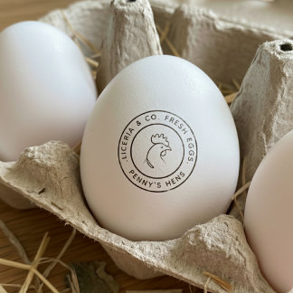 Farm Fresh Marking Your Name Chicken Hen Egg Stamp Gummistempel