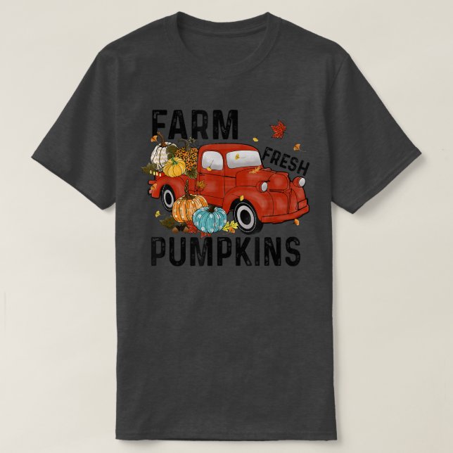 Farm Fresh Pumpkins Autumn Truck Pumpkin Happy Fal T-Shirt (Design vorne)