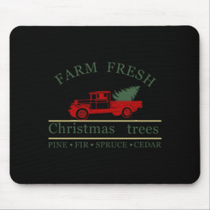 Farm Fresh Vintage Clic Lastwagen Nahe Bäume Mousepad