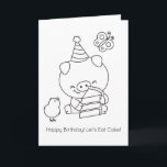 Farm Friends Colour-it-Yourself Pig Grußkarte Karte<br><div class="desc">Alles Gute zum Geburtstag! Lasst uns Kuchen essen! Ihre kreative Kleine wird sich freuen, ihre künstlerische Touch zu dieser bezaubernden, selbst-farbigen Grußkarte hinzuzufügen. Wählen Sie die Oberfläche MATTE für eine gute Farboberfläche aus und klicken Sie dann auf "Diese Vorlage personalisieren", wenn Sie Ihren eigenen Titeltext schreiben möchten. Besuchen Sie unseren...</div>