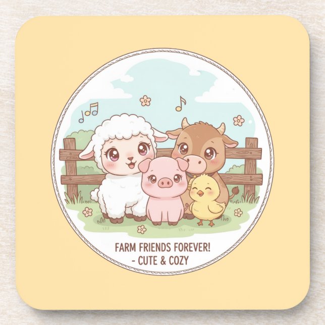 Farm friends forever - cute & cozy getränkeuntersetzer (Vorderseite)
