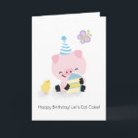 Farm Friends Playful Pig Happy Geburtstag Gruß Karte<br><div class="desc">Alles Gute zum Geburtstag! Lasst uns Kuchen essen! Diese wertvolle Ferkelgrüßkarte wird jedem Geburtstagskind ein Lächeln auf die Stirn bringen. Das Innere ist leer, sodass der Geber seine eigene persönliche oder künstlerische Touch hinzufügen kann. Klicken Sie auf "Diese Vorlage personalisieren", wenn Sie Ihren eigenen Titeltext schreiben möchten. Besuchen Sie unseren...</div>