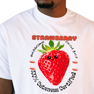 Farm Frische Frucht Etikett Erdbeere  T-Shirt