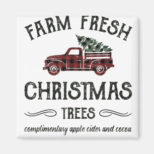 Farm Frische Weihnachtsbäume Shirt Festival Karier Magnet