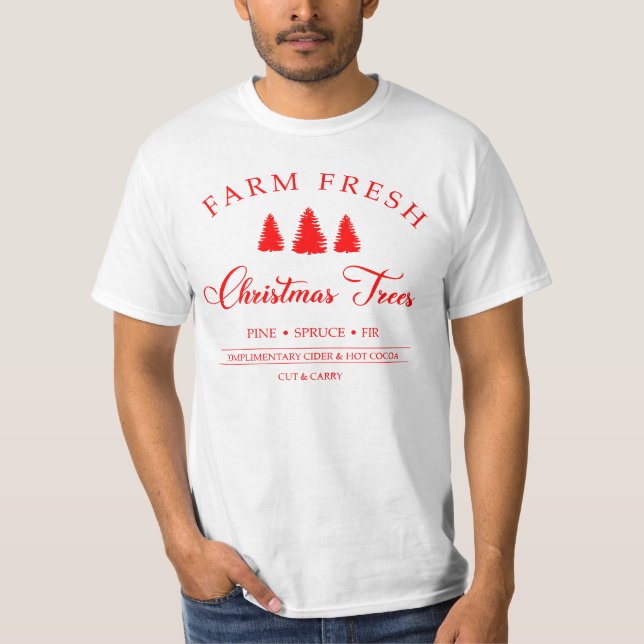 Farm Frische Weihnachtsbaumen, Retro Weihnachten,  T-Shirt (Vorderseite)