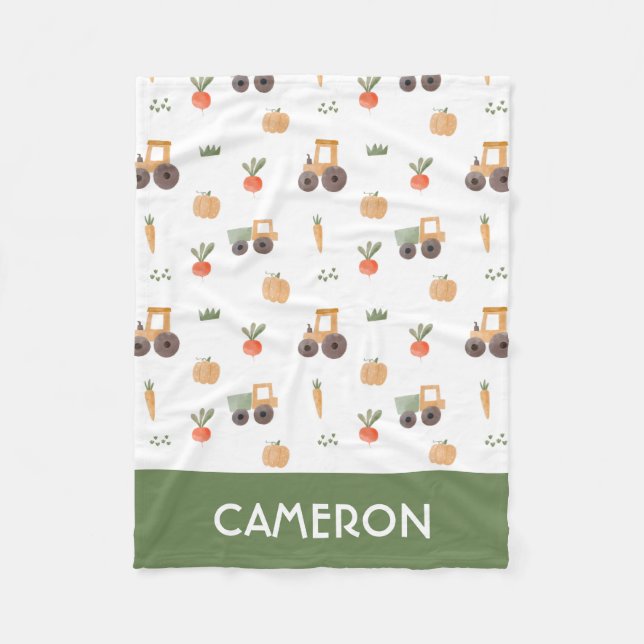 Farm Garden Wasserfarbe Muster Fleecedecke (Vorderseite)